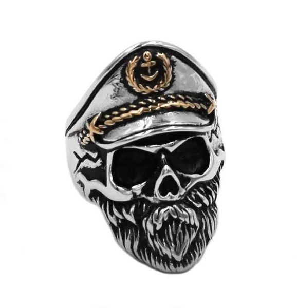 vintage navy captain skull ring stainless steel jewelry punk anchor navy military army biker mens ring 891b1948530, Golden;silver
vintage navy captain skull ring stainless steel jewelry punk anchor navy military army biker mens ring 891b1948530, Golden;silver