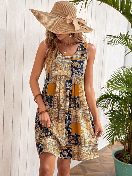 women'semery rose patchwork smock dress, Black;gray