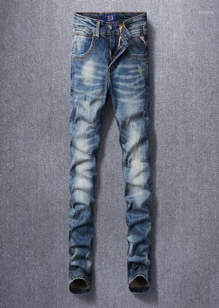 men039s jeans italian style fashion men retro dark blue elastic slim fit ripped vintage designer casual cotton denim pants1082131
men039s jeans italian style fashion men retro dark blue elastic slim fit ripped vintage designer casual cotton denim pants1082131