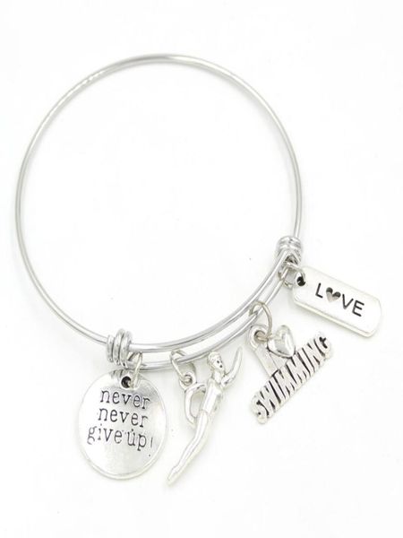 new arrival whole stainless steel wire bangle zinc alloy i love swimming charms braceletbangle for swimmers girl gift jewelry9100393, Golden;silver
new arrival whole stainless steel wire bangle zinc alloy i love swimming charms braceletbangle for swimmers girl gift jewelry9100393, Golden;silver
