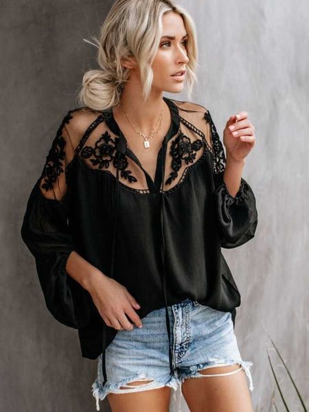women's blouses shirts super chic relaxed fit black lace blouse long sleeves shirt women streetwear a women shirts blouses 2022 spring, White
women's blouses shirts super chic relaxed fit black lace blouse long sleeves shirt women streetwear a women shirts blouses 2022 spring, White