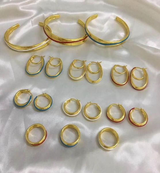 2020 new fashion 18k gold plated enamel brass designer earrings bracelet ring for women luxury designer jewelry set gift jewel5223813, Silver
2020 new fashion 18k gold plated enamel brass designer earrings bracelet ring for women luxury designer jewelry set gift jewel5223813, Silver