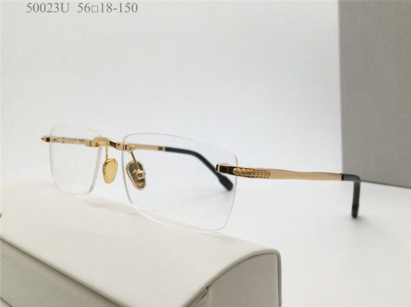new fashion design optical eyewear 50023u square metal frame rimless lens simple business style versatile decorative glasses, Black
new fashion design optical eyewear 50023u square metal frame rimless lens simple business style versatile decorative glasses, Black