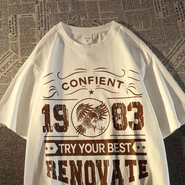 women's tshirt cotton american retro oversize short sleeve tshirt for men and women couples high street fashion brand loose clothing 23, White
women's tshirt cotton american retro oversize short sleeve tshirt for men and women couples high street fashion brand loose clothing 23, White