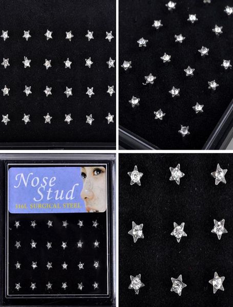 star piercing nose ring stainless steel nose ring studs 24pcspack colorful rhinestone piercing body jewelry earrings9846291, Silver
star piercing nose ring stainless steel nose ring studs 24pcspack colorful rhinestone piercing body jewelry earrings9846291, Silver