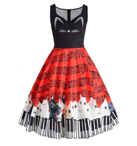 womail womens cat musical note printing sleeveless party dress vintage lace kneelength dress gift feb 6 drop ship1532252, White;black
womail womens cat musical note printing sleeveless party dress vintage lace kneelength dress gift feb 6 drop ship1532252, White;black