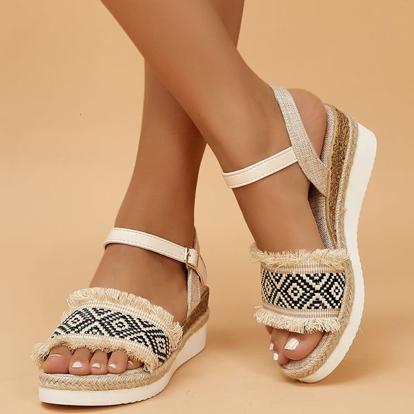 sandals bohemian style printed wedge for women summer 2023 non slip platform shoes woman lightweight casual gladiator sandalias 230711, Black
sandals bohemian style printed wedge for women summer 2023 non slip platform shoes woman lightweight casual gladiator sandalias 230711, Black