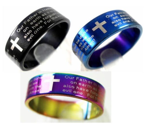 whole 25pcs english lords prayer cross stainless steel rings mens jewelry lots4376781, Silver
whole 25pcs english lords prayer cross stainless steel rings mens jewelry lots4376781, Silver