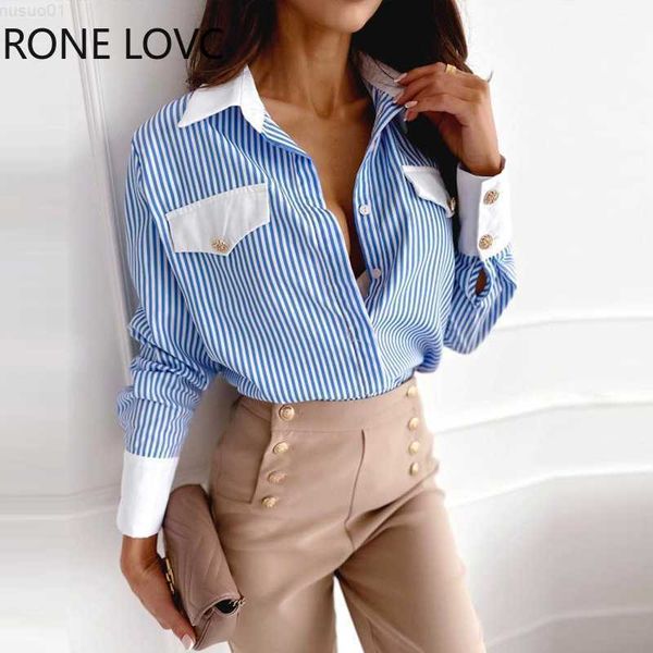women's blouses shirts women chic elegant striped turn down collar pocket long sleeves button women working blouse l230712, White
women's blouses shirts women chic elegant striped turn down collar pocket long sleeves button women working blouse l230712, White
