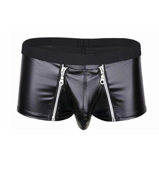 underpants mens lingerie faux leather underwear bulge pouch with double zipper closure boxer briefs low rise male panties1800320, Black;white
underpants mens lingerie faux leather underwear bulge pouch with double zipper closure boxer briefs low rise male panties1800320, Black;white