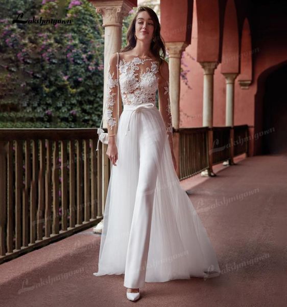 party dresses modern long sleeve jumpsuit wedding scoop neck white lace appliques boho bridal with detachable train robe mariee 232249931, White;black
party dresses modern long sleeve jumpsuit wedding scoop neck white lace appliques boho bridal with detachable train robe mariee 232249931, White;black