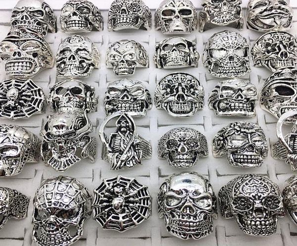 whole 30pcslot rings mix styles silver metal alloy mens womens gothic skull skeleton ring punk biker fashion jewelry4117601, Golden;silver
whole 30pcslot rings mix styles silver metal alloy mens womens gothic skull skeleton ring punk biker fashion jewelry4117601, Golden;silver