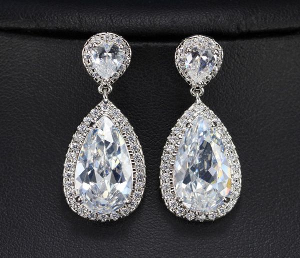 3 layers real 18k white gold platinum plated high grade zirconia diamond luxury long pear drop bridal earrings2525424, Silver
3 layers real 18k white gold platinum plated high grade zirconia diamond luxury long pear drop bridal earrings2525424, Silver