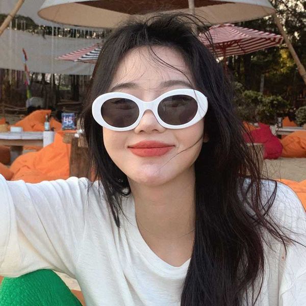 white frame oval for women 2022 new ins korean edition trendy concave style seaside vacation uv resistant sunglasses, White;black
white frame oval for women 2022 new ins korean edition trendy concave style seaside vacation uv resistant sunglasses, White;black