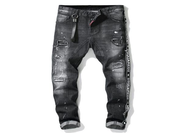2020 mens badge rips stretch black jeans fashion designer slim fit washed motocycle denim pants panelled hip hop trousers1920909, Blue
2020 mens badge rips stretch black jeans fashion designer slim fit washed motocycle denim pants panelled hip hop trousers1920909, Blue