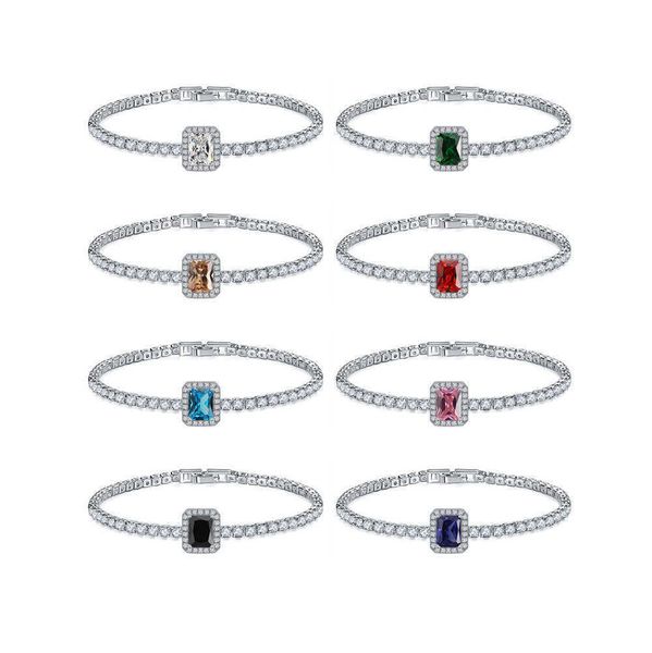 3mm square bling rectangular full diamond bracelet micro prong colroful cubic zircon white gold plated chain bracelets bangle for women girl, Black
3mm square bling rectangular full diamond bracelet micro prong colroful cubic zircon white gold plated chain bracelets bangle for women girl, Black