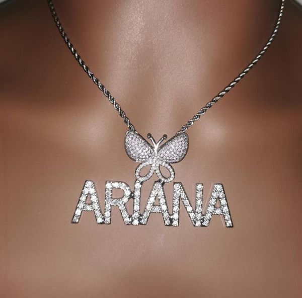 custom mini initial letters with buttterfly bail pendant micro paved cz personalized name plated necklace hip hop jewelry1888932, Silver
custom mini initial letters with buttterfly bail pendant micro paved cz personalized name plated necklace hip hop jewelry1888932, Silver