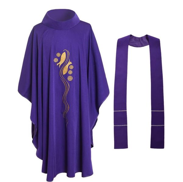 holy religion costumes for clergy purple church priest catholic chasuble w roll collar fish embroidered vestments 3 styles3979739, Black;red
holy religion costumes for clergy purple church priest catholic chasuble w roll collar fish embroidered vestments 3 styles3979739, Black;red