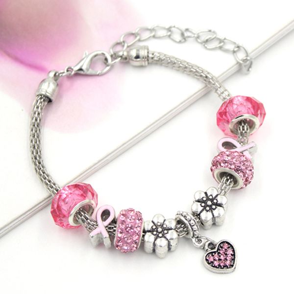 new arrival european style breast cancer awareness jewelry pink crystal heart pdr charms pink ribbon bracelets for breast cancer jewelry, Golden;silver
new arrival european style breast cancer awareness jewelry pink crystal heart pdr charms pink ribbon bracelets for breast cancer jewelry, Golden;silver