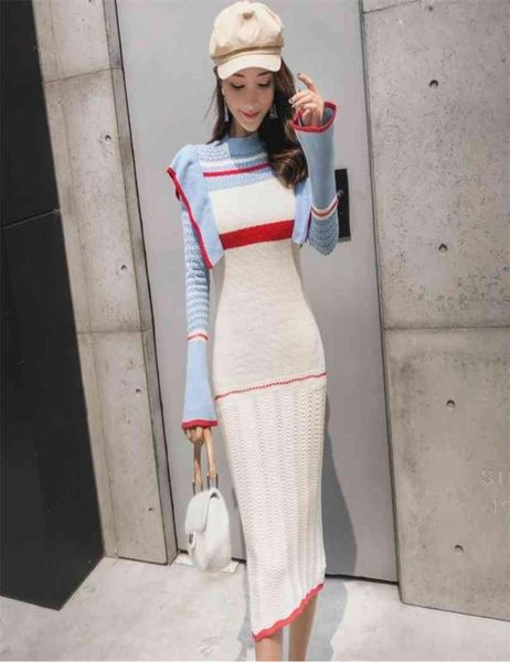 spring female casual vestidos bodycon contrast design knitted dress korean lady sweet cute clothing 2105202700469, Black;gray
spring female casual vestidos bodycon contrast design knitted dress korean lady sweet cute clothing 2105202700469, Black;gray