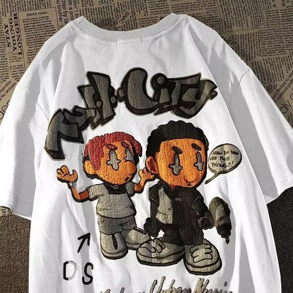 women's tshirt american retro street brand short sleeved tshirt women clothes ins loose style oversize couples wear y2k 230711, White
women's tshirt american retro street brand short sleeved tshirt women clothes ins loose style oversize couples wear y2k 230711, White