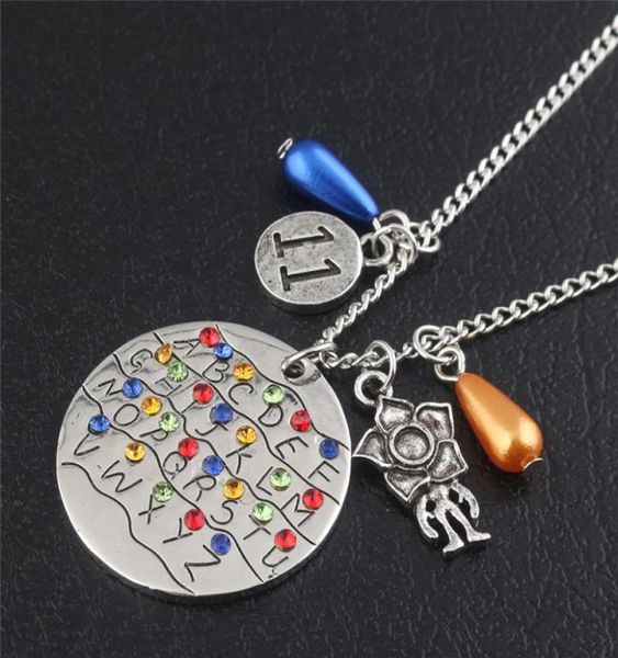 10pc stranger things necklaces montauk 11 alphabet light wall monster pendant with crytal lady girl choker cosplay accessories7525260, Silver
10pc stranger things necklaces montauk 11 alphabet light wall monster pendant with crytal lady girl choker cosplay accessories7525260, Silver