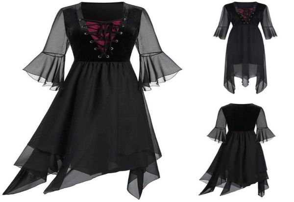 party dresses women evening black 2021 plus size sheer mesh layered lace up handkerchief gothic dress drop g7 casual9029590, Black;gray
party dresses women evening black 2021 plus size sheer mesh layered lace up handkerchief gothic dress drop g7 casual9029590, Black;gray