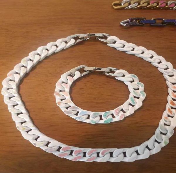 new fashion colored enamel and stainless steel necklaces bracelets for mens lady women lover gift hip hop jewelry with box nrj4647293, Golden;silver
new fashion colored enamel and stainless steel necklaces bracelets for mens lady women lover gift hip hop jewelry with box nrj4647293, Golden;silver