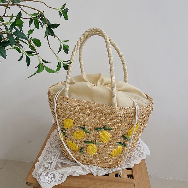 other bags summer women's handwoven straw bag fashion lemon embroidery handbag women's holiday travel beach large capacity handbag, Black;red
other bags summer women's handwoven straw bag fashion lemon embroidery handbag women's holiday travel beach large capacity handbag, Black;red