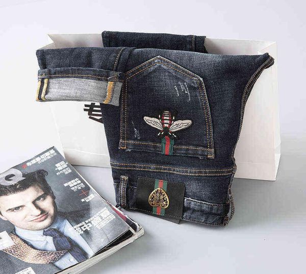 stretch summer men039s jeans fashion brand embroidered holes pants slim fit feet4123344, Blue
stretch summer men039s jeans fashion brand embroidered holes pants slim fit feet4123344, Blue