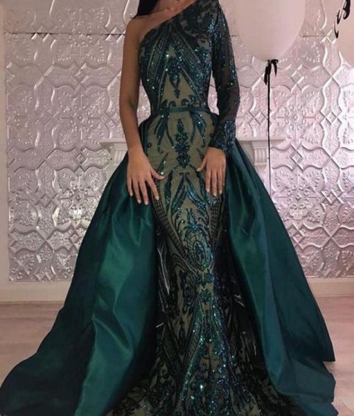 luxury dark green evening dresses 2020 one shoulder zuhair murad dresses mermaid sequined prom gown with detachable train custom m7044377, Black;red
luxury dark green evening dresses 2020 one shoulder zuhair murad dresses mermaid sequined prom gown with detachable train custom m7044377, Black;red