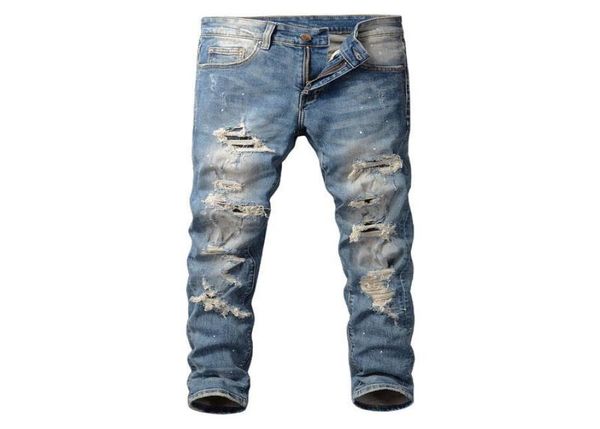 men039s jeans american street fashion men retro blue slim fit ripped painted designer hip hop denim punk pants3755366
men039s jeans american street fashion men retro blue slim fit ripped painted designer hip hop denim punk pants3755366