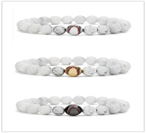 copper baseball ball charms bracelet 8mm white turquoise stone beads bracelet elastic strand friendship wristband jewelry3517083, Golden;silver
copper baseball ball charms bracelet 8mm white turquoise stone beads bracelet elastic strand friendship wristband jewelry3517083, Golden;silver