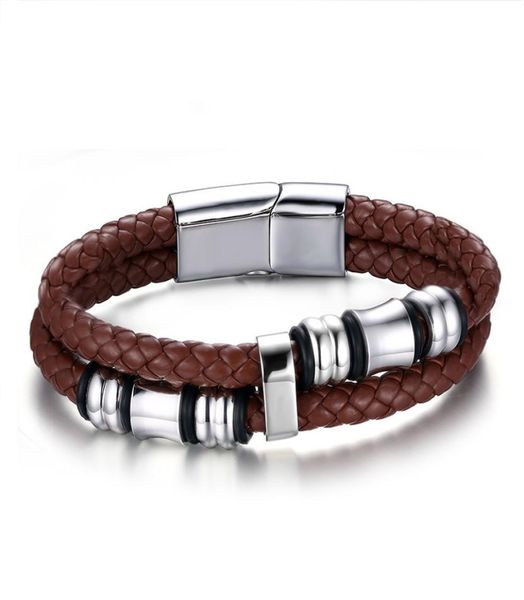 jewelry men vintage leather bracelet wrap band double braided rope stainless steel bangle brown with 8quotinch4797535, Golden;silver
jewelry men vintage leather bracelet wrap band double braided rope stainless steel bangle brown with 8quotinch4797535, Golden;silver