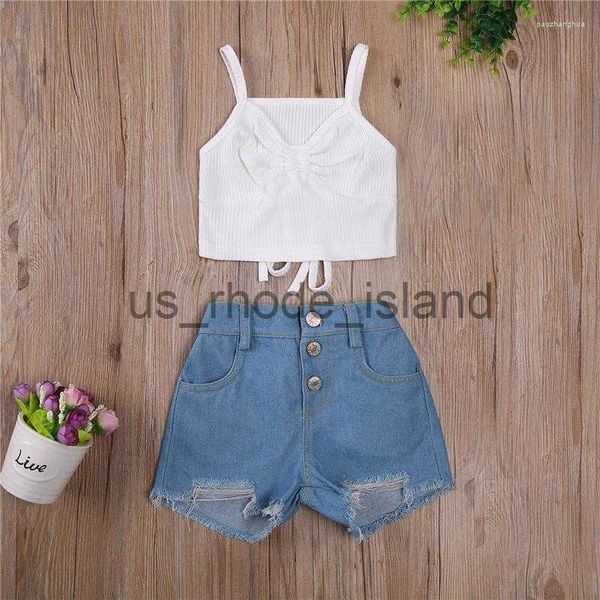 clothing sets clothing sets 2 pieces kids suit set fashion girls solid color v-neck ribbed camisole denim shorts with pockets for summer whi, White
clothing sets clothing sets 2 pieces kids suit set fashion girls solid color v-neck ribbed camisole denim shorts with pockets for summer whi, White