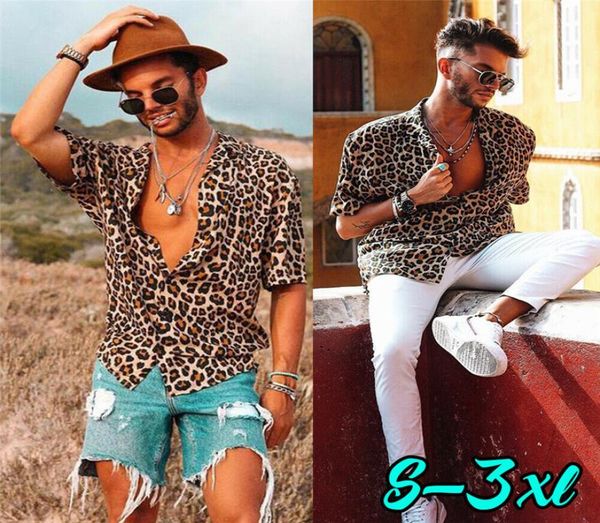 men039s casual shirts shortsleeved loose leopard button shirts vneck cotton men s3xl new fashion summer2054795, White;black
men039s casual shirts shortsleeved loose leopard button shirts vneck cotton men s3xl new fashion summer2054795, White;black