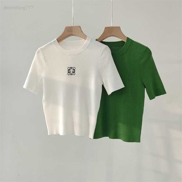 23 years spring/summer simple upscale knitwear pattern embroidery fresh and versatile round neck short sleeve top, White
23 years spring/summer simple upscale knitwear pattern embroidery fresh and versatile round neck short sleeve top, White