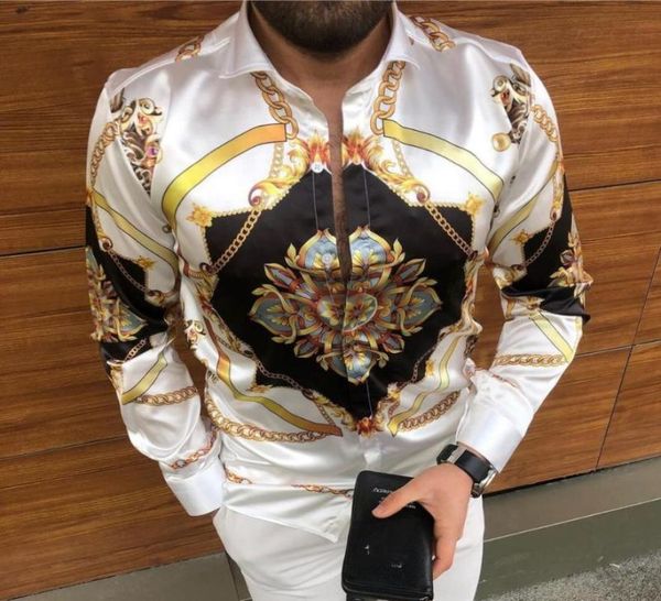 men039s casual shirts deluxe gold suit silk satin digital printed shirt slim length long sleeve party m3xl6377251, White;black
men039s casual shirts deluxe gold suit silk satin digital printed shirt slim length long sleeve party m3xl6377251, White;black