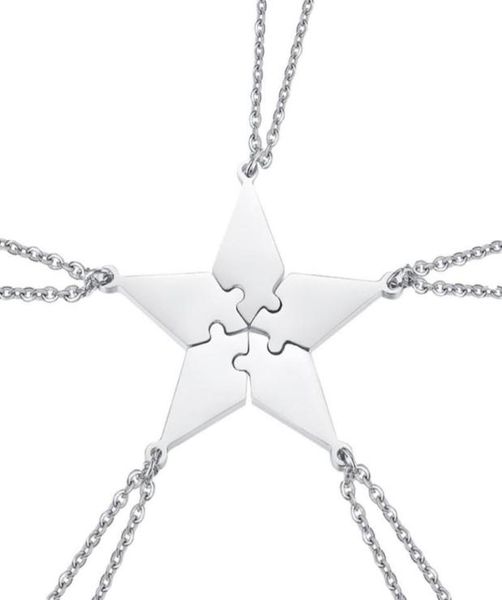 5pcs good family friendship necklace set fivepointed star puzzle neck pendant fashion creative jewelry accessories pe necklaces5471246, Silver
5pcs good family friendship necklace set fivepointed star puzzle neck pendant fashion creative jewelry accessories pe necklaces5471246, Silver