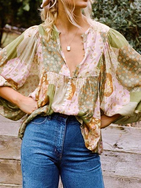 women's blouses shirts boho inspired boho blouse patchwork floral print long sleeve blouse women cotton autumn women boho beach femal, White
women's blouses shirts boho inspired boho blouse patchwork floral print long sleeve blouse women cotton autumn women boho beach femal, White