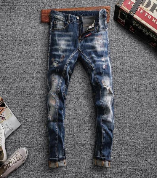 italian style fashion men jeans retro blue vintage designer ripped denim trousers streetwear spliced elastic hip hop biker pants5951845
italian style fashion men jeans retro blue vintage designer ripped denim trousers streetwear spliced elastic hip hop biker pants5951845
