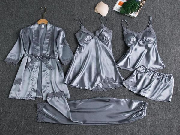 set pajamas women039s 5piece satins pyjamas lace bridal wedding nightwear satin nighty robe home54152199220154, Black;red
set pajamas women039s 5piece satins pyjamas lace bridal wedding nightwear satin nighty robe home54152199220154, Black;red