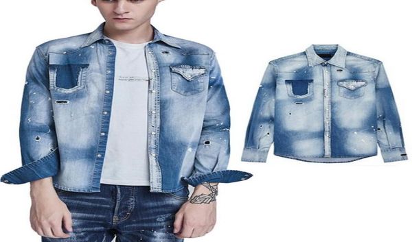 2019 longsleeves cowboy shirt for men painted effect bleach washed distressed denim cotton shirts cool guy7214288, White;black
2019 longsleeves cowboy shirt for men painted effect bleach washed distressed denim cotton shirts cool guy7214288, White;black
