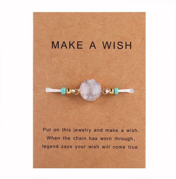 natural druzy resin stone bead bracelet with make a wish card red blue string adjustable woven bracelets for men women wish jewelr1027781, Golden;silver
natural druzy resin stone bead bracelet with make a wish card red blue string adjustable woven bracelets for men women wish jewelr1027781, Golden;silver