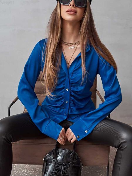 women's blouses shirts elegant satin blouse women spring long sleeve pleated button up shirts female casual loose solid color office la, White
women's blouses shirts elegant satin blouse women spring long sleeve pleated button up shirts female casual loose solid color office la, White