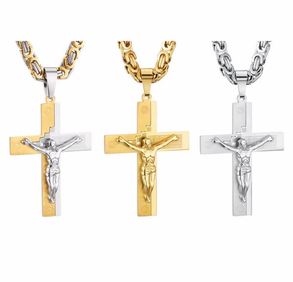 crucifix jesus pendant necklace gold color stainless steel christs bible cross men jewelry byzantine chain gift for father3853909, Silver
crucifix jesus pendant necklace gold color stainless steel christs bible cross men jewelry byzantine chain gift for father3853909, Silver