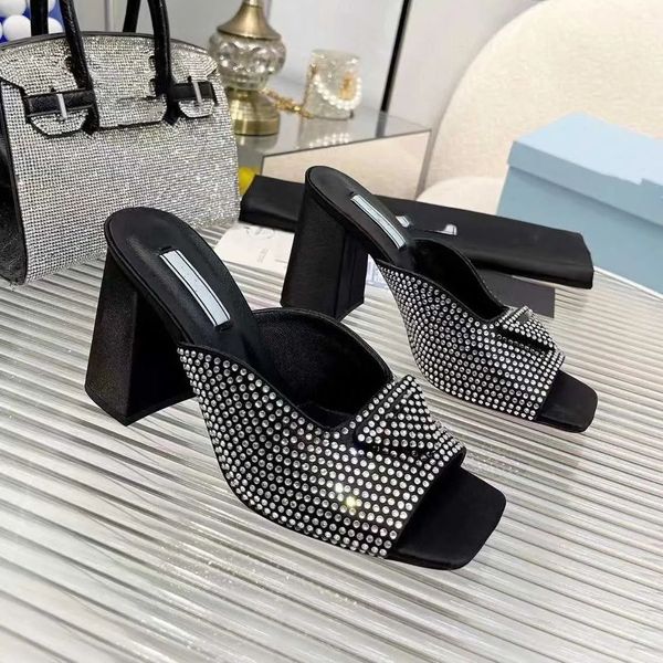 2023 slippers mules shoes womens slides high heels shoes factory footwear rhinestone real silk chunky block slip-on open toe luxury designer, Black
2023 slippers mules shoes womens slides high heels shoes factory footwear rhinestone real silk chunky block slip-on open toe luxury designer, Black