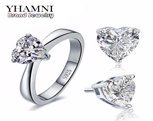 yhamni original bridal wedding jewelry sets for women real 925 sterling silver heart cz diamond stud earrings ring bridal jewelry 1133790, Slivery;golden
yhamni original bridal wedding jewelry sets for women real 925 sterling silver heart cz diamond stud earrings ring bridal jewelry 1133790, Slivery;golden
