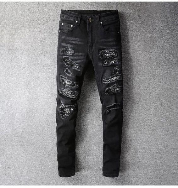 bandana paisley printed men039s jeans patchwork stretch streetwear black denim pencil pants slim skinny ripped trousers 6691238029, Blue
bandana paisley printed men039s jeans patchwork stretch streetwear black denim pencil pants slim skinny ripped trousers 6691238029, Blue