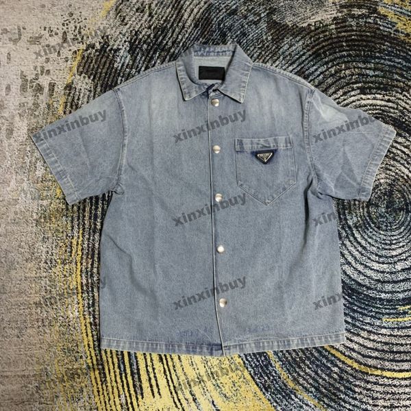 xinxinbuy men designer tee t shirt 23ss paris triangle label letter milano denim shirt short sleeve cotton women black blue s-2xl, Black;brown
xinxinbuy men designer tee t shirt 23ss paris triangle label letter milano denim shirt short sleeve cotton women black blue s-2xl, Black;brown